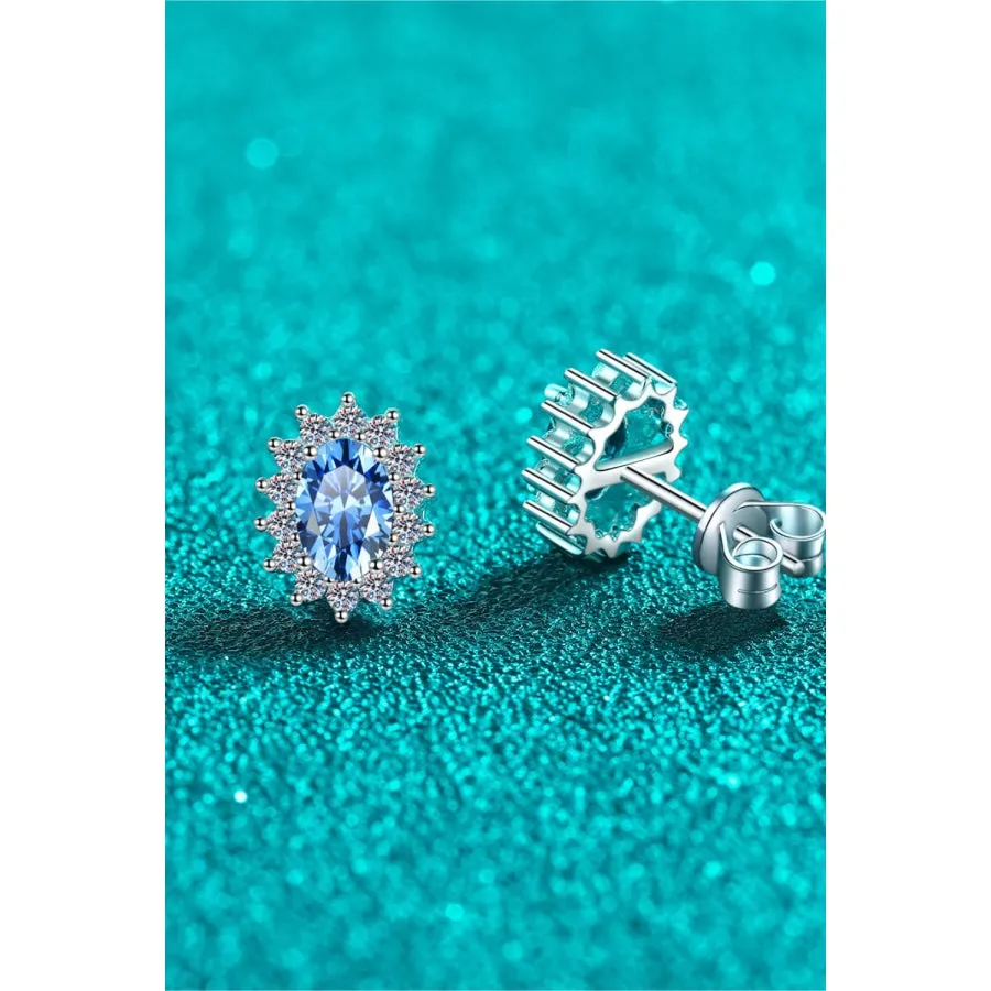 1 Carat Moissanite 925 Sterling Silver Stud Earrings
