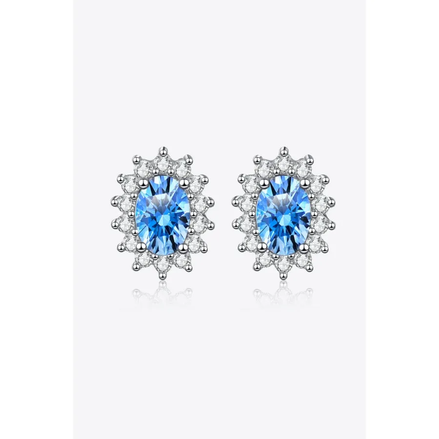 1 Carat Moissanite 925 Sterling Silver Stud Earrings