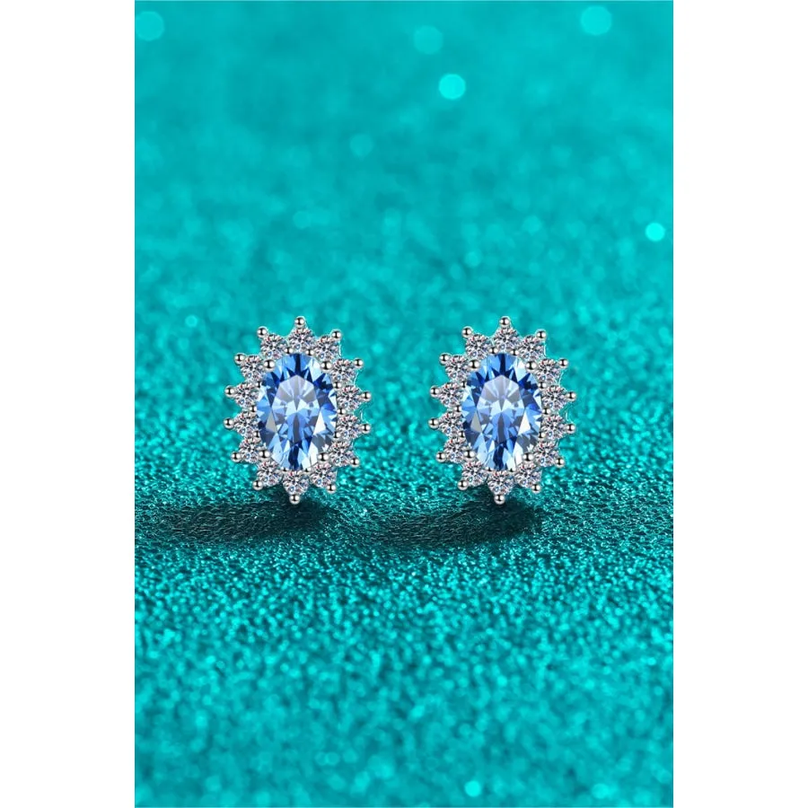 1 Carat Moissanite 925 Sterling Silver Stud Earrings