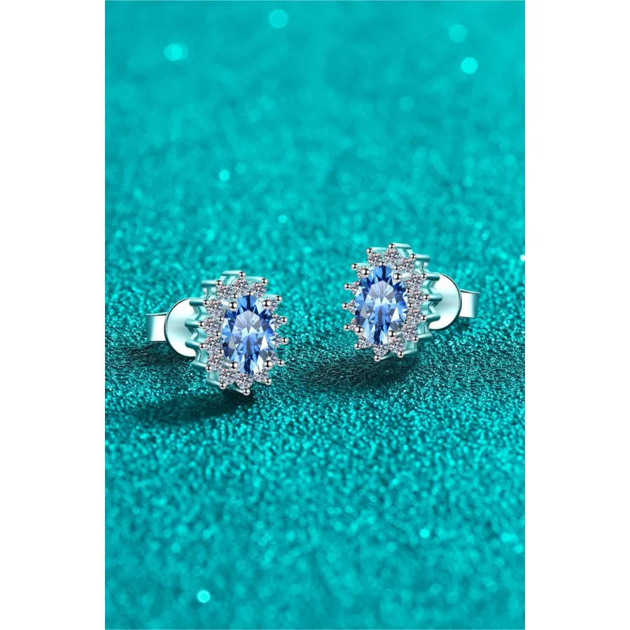 1 Carat Moissanite 925 Sterling Silver Stud Earrings