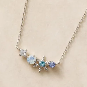 10K White Gold Tanzanite Snow Crystal Necklace