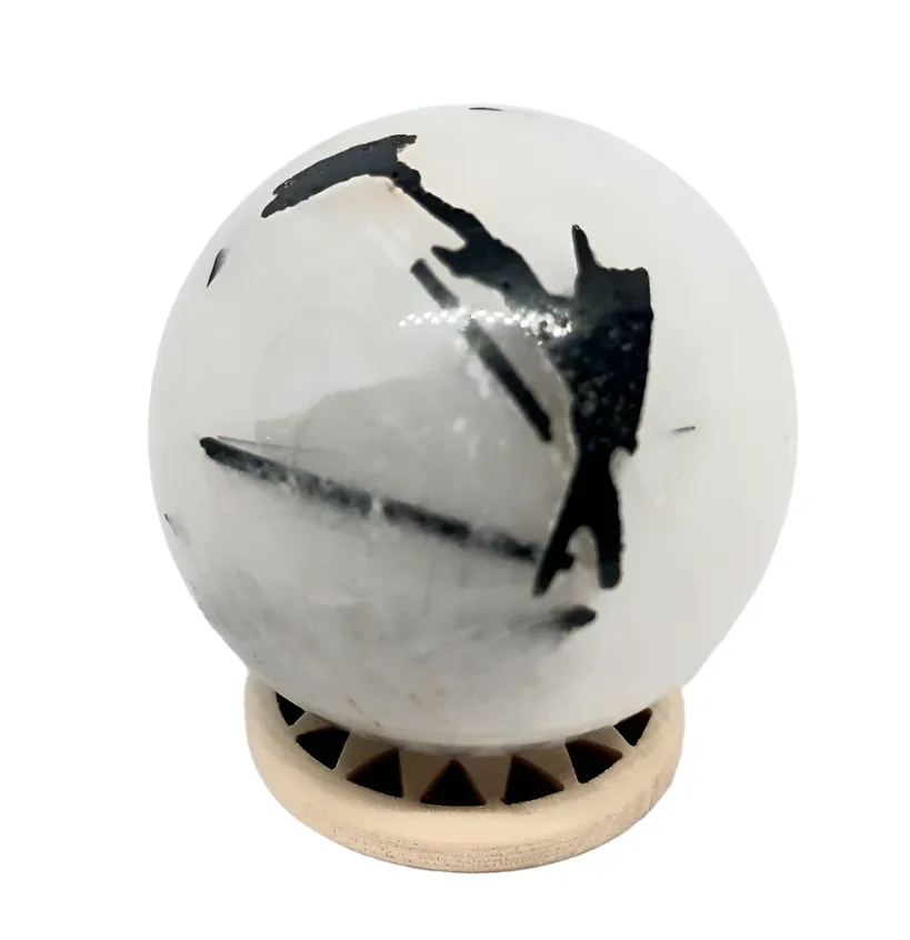 137g Black Tourmaline in Quartz Crystal Sphere