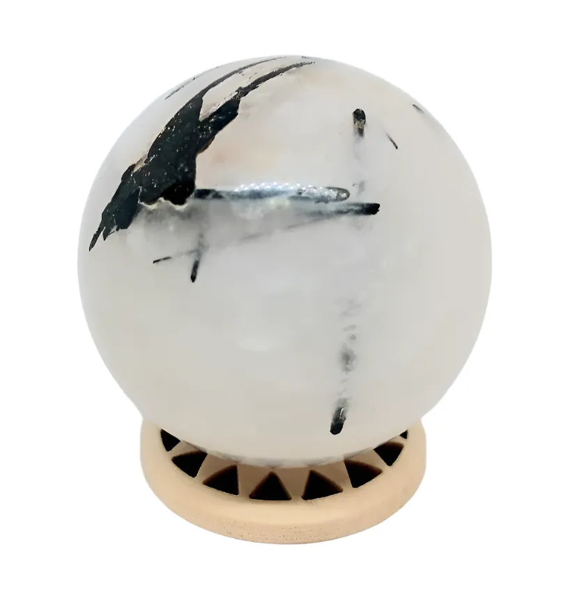 137g Black Tourmaline in Quartz Crystal Sphere