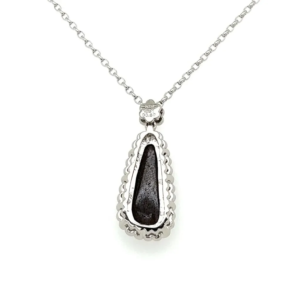 18K WG 4.81ct Boulder Opal, .82tcw Diamond & .01ct Paraiba Necklace Regard Jewelry Austin, Texas