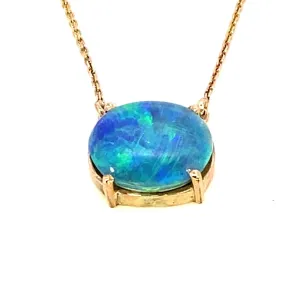 9ct yellow gold doublet opal pendant