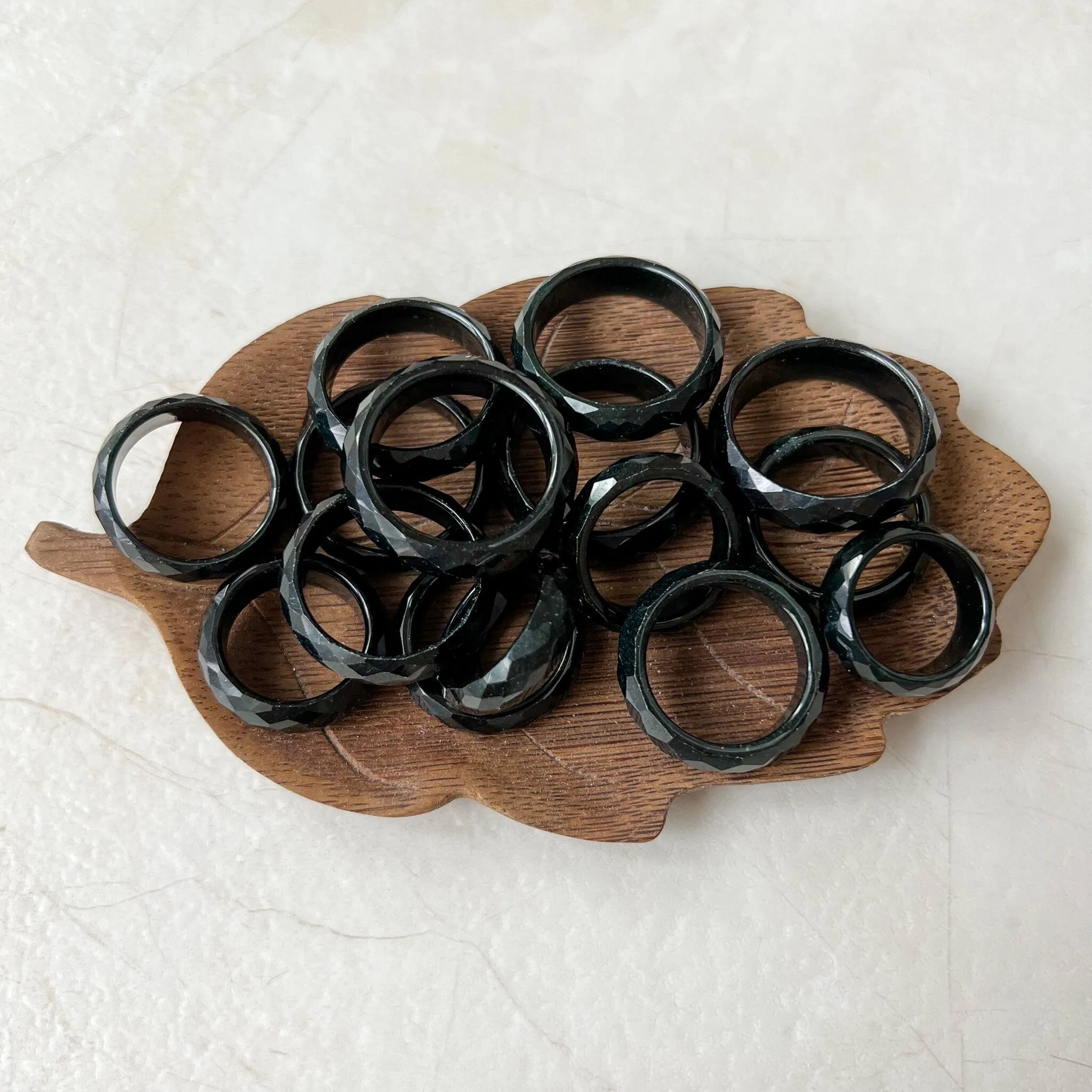 Black Jadeite Jade Ring, Diamond cut ring, Omphacite jadeite jade, LGG-0830-1669863315