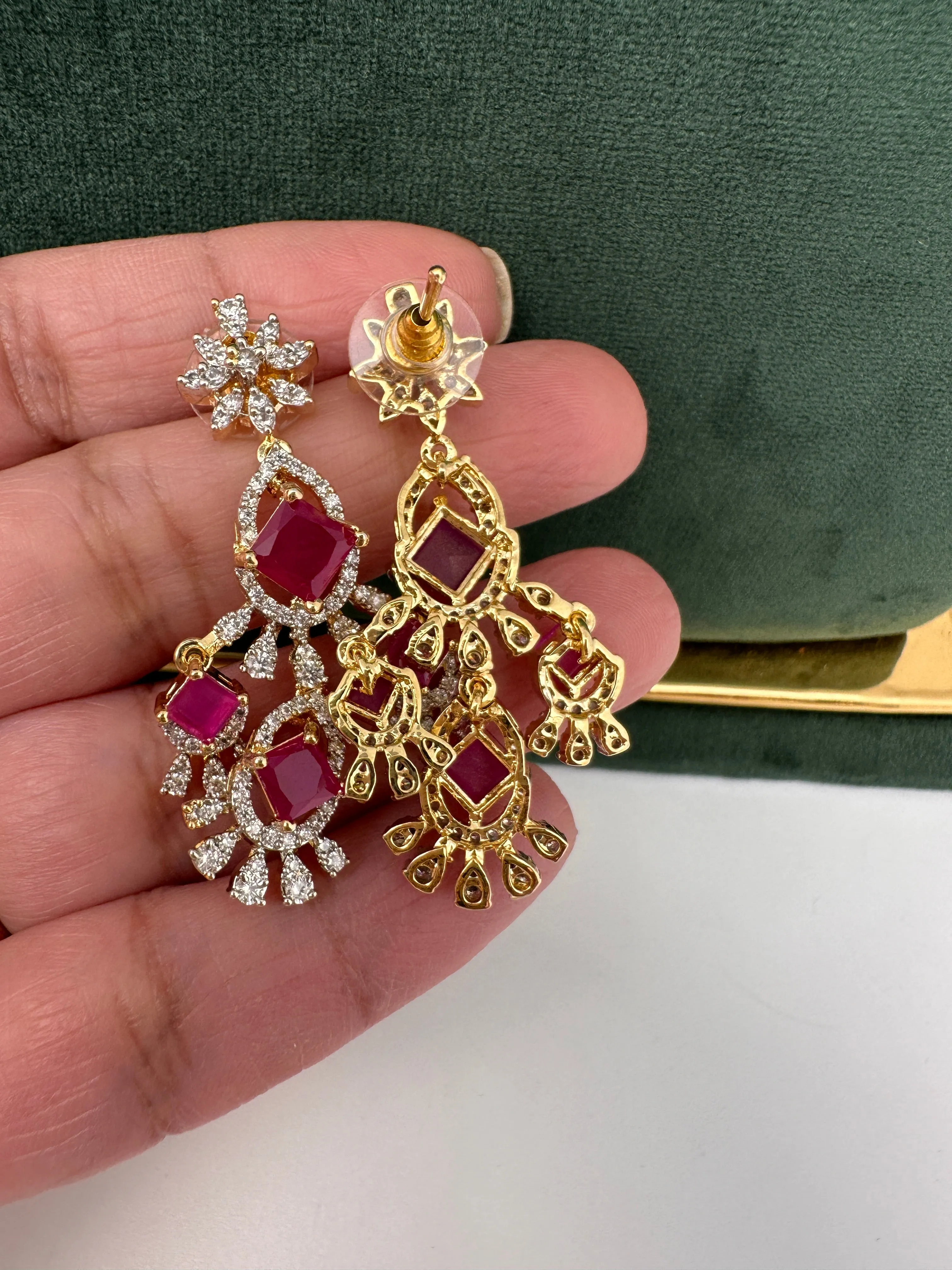 CZ Neckline Color Stone Short Necklace
