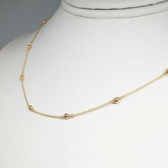 Dainty Gold Beaded Necklace