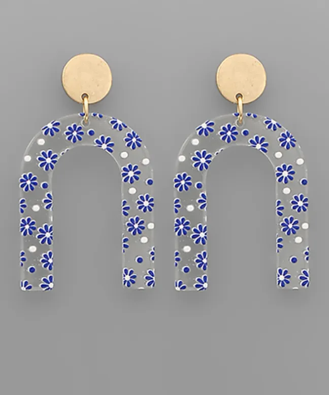 Daisy Resin Arch Earrings