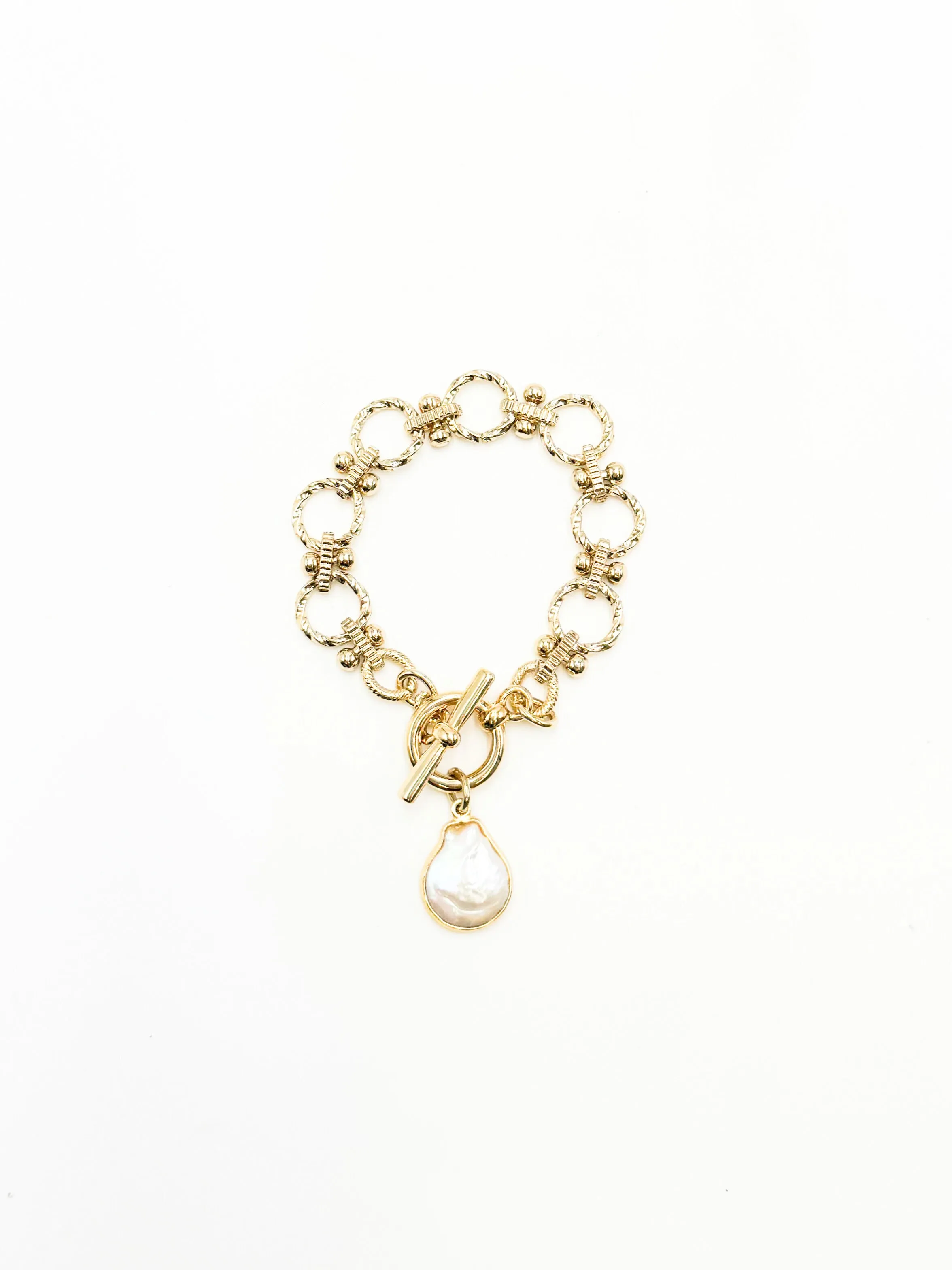 Denise- CHAIN BRACELET WITH PEARL CHARM