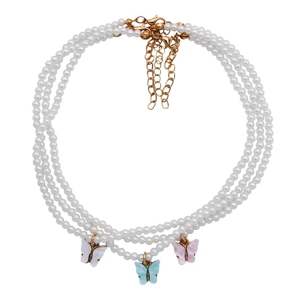 Elegant Opal Bow Knot Pearl Necklace for Women - European & American Style
