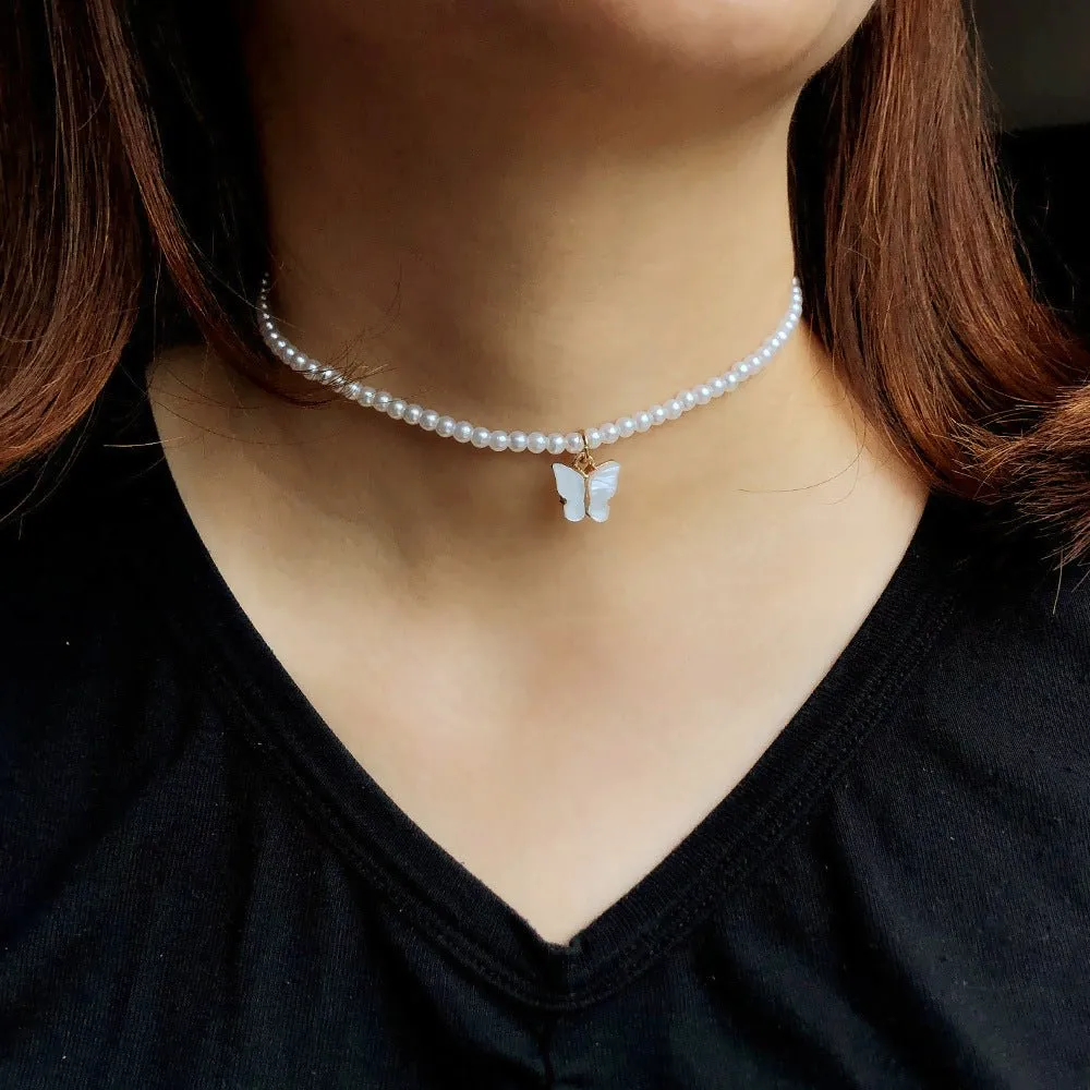 Elegant Opal Bow Knot Pearl Necklace for Women - European & American Style