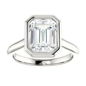 Engagement wedding 2.00 ct emerald loose moissanite ring for women's gift
