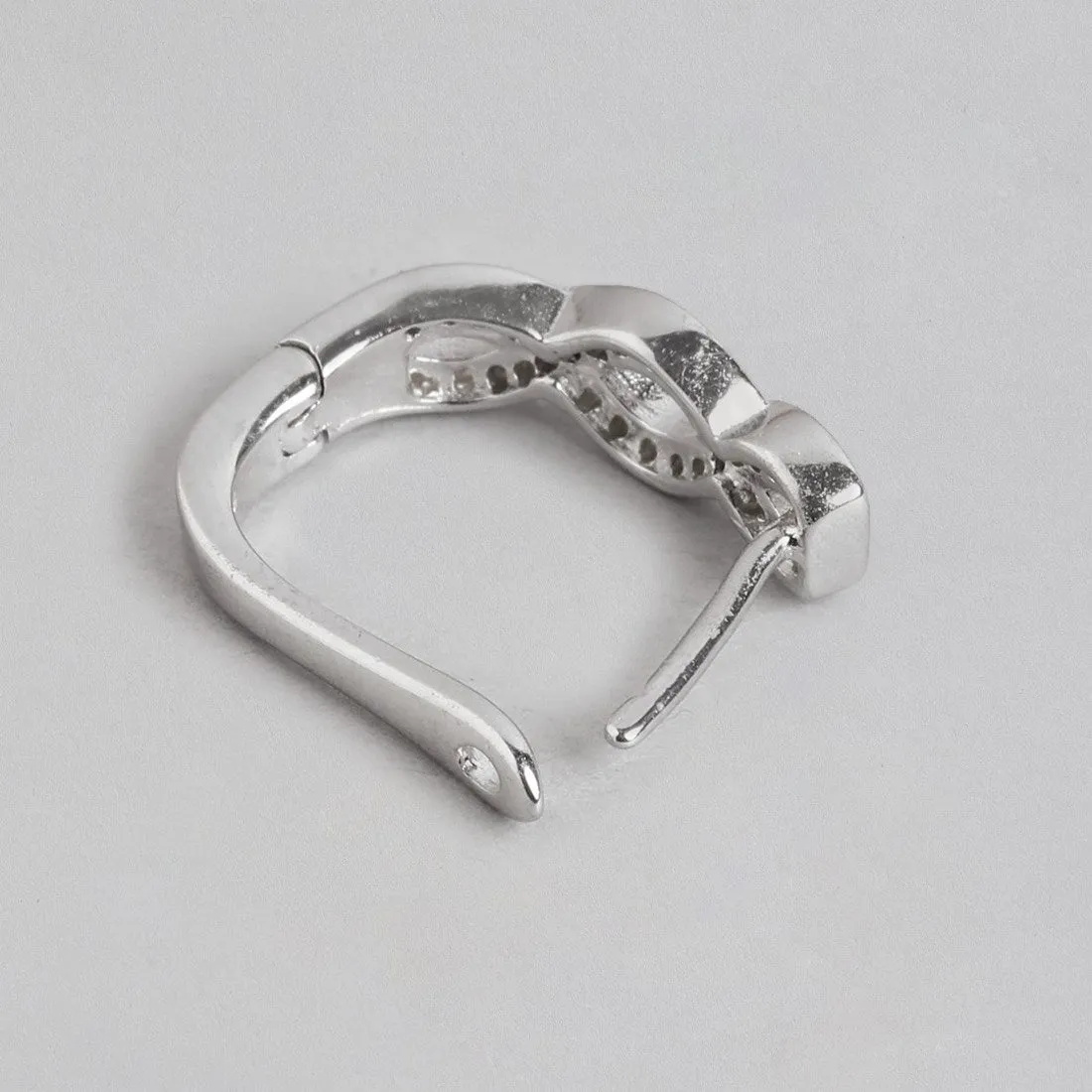 Eternal Infinity Rhodium-Plated Cubic Zirconia 925 Sterling Silver Earrings