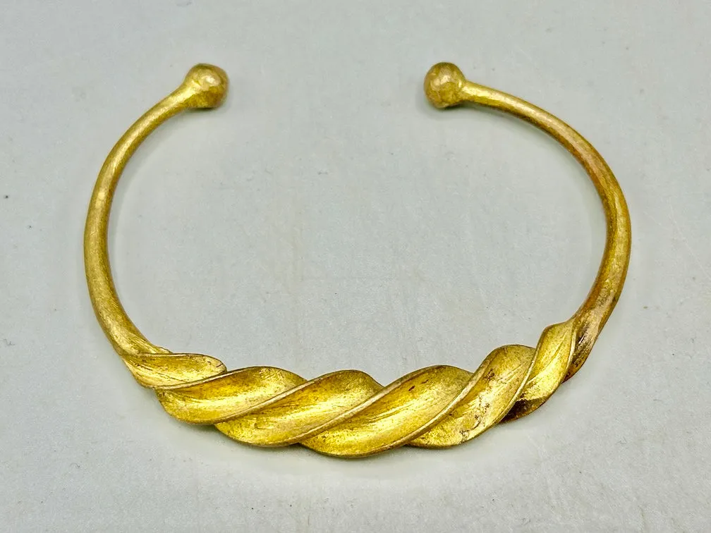 Fulani Contemporary Twisted Design Brass Bracelet - Mali
