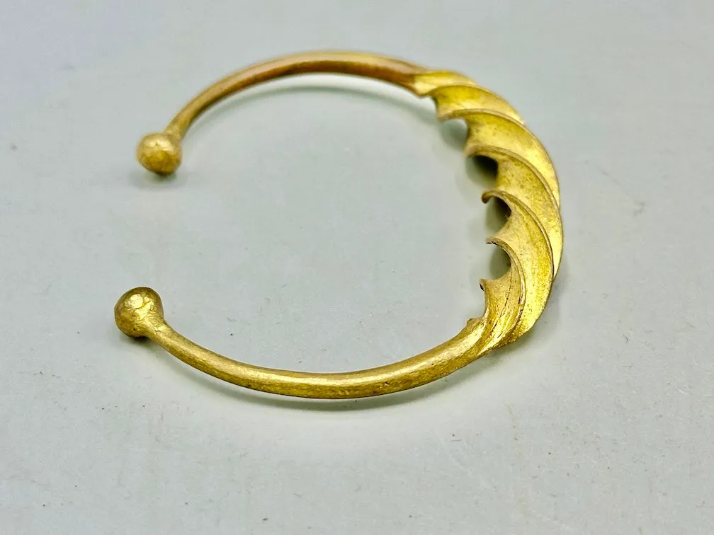 Fulani Contemporary Twisted Design Brass Bracelet - Mali