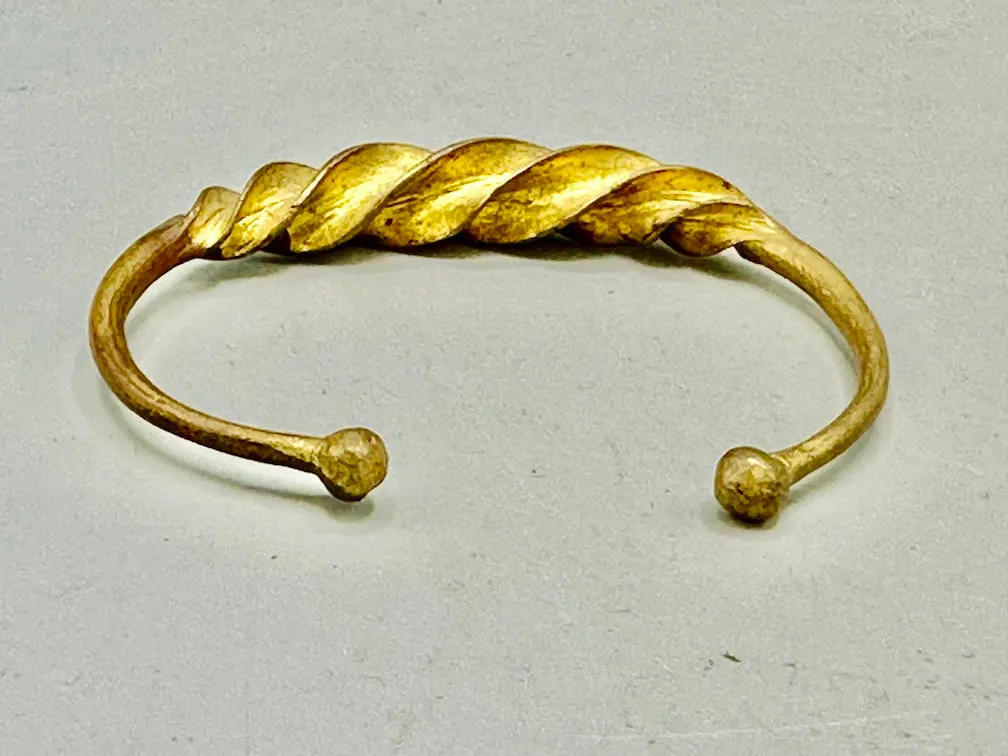 Fulani Contemporary Twisted Design Brass Bracelet - Mali