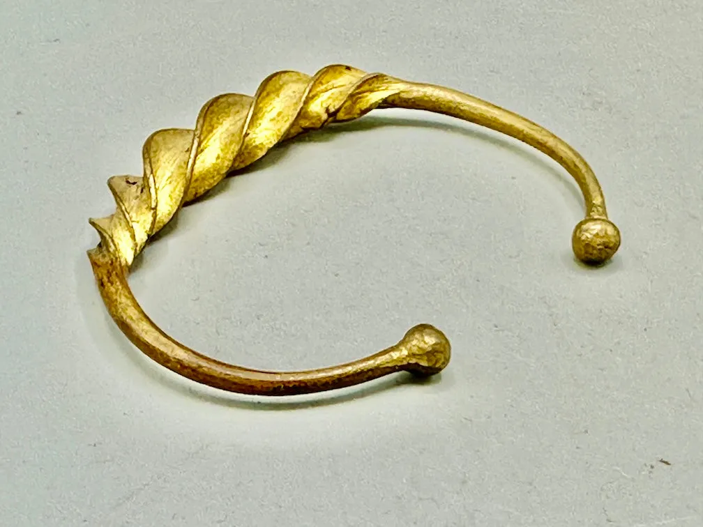 Fulani Contemporary Twisted Design Brass Bracelet - Mali