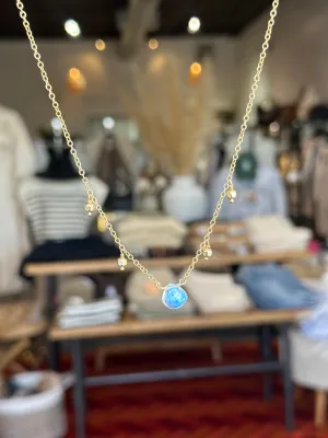 Gold Moonstone Charm necklace