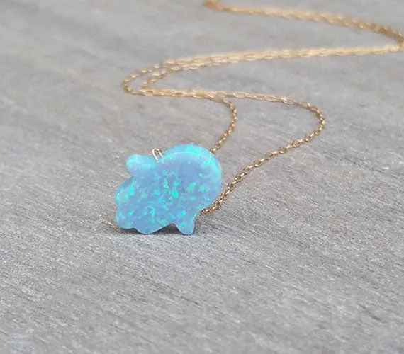 Gold Opal Hamsa Necklace