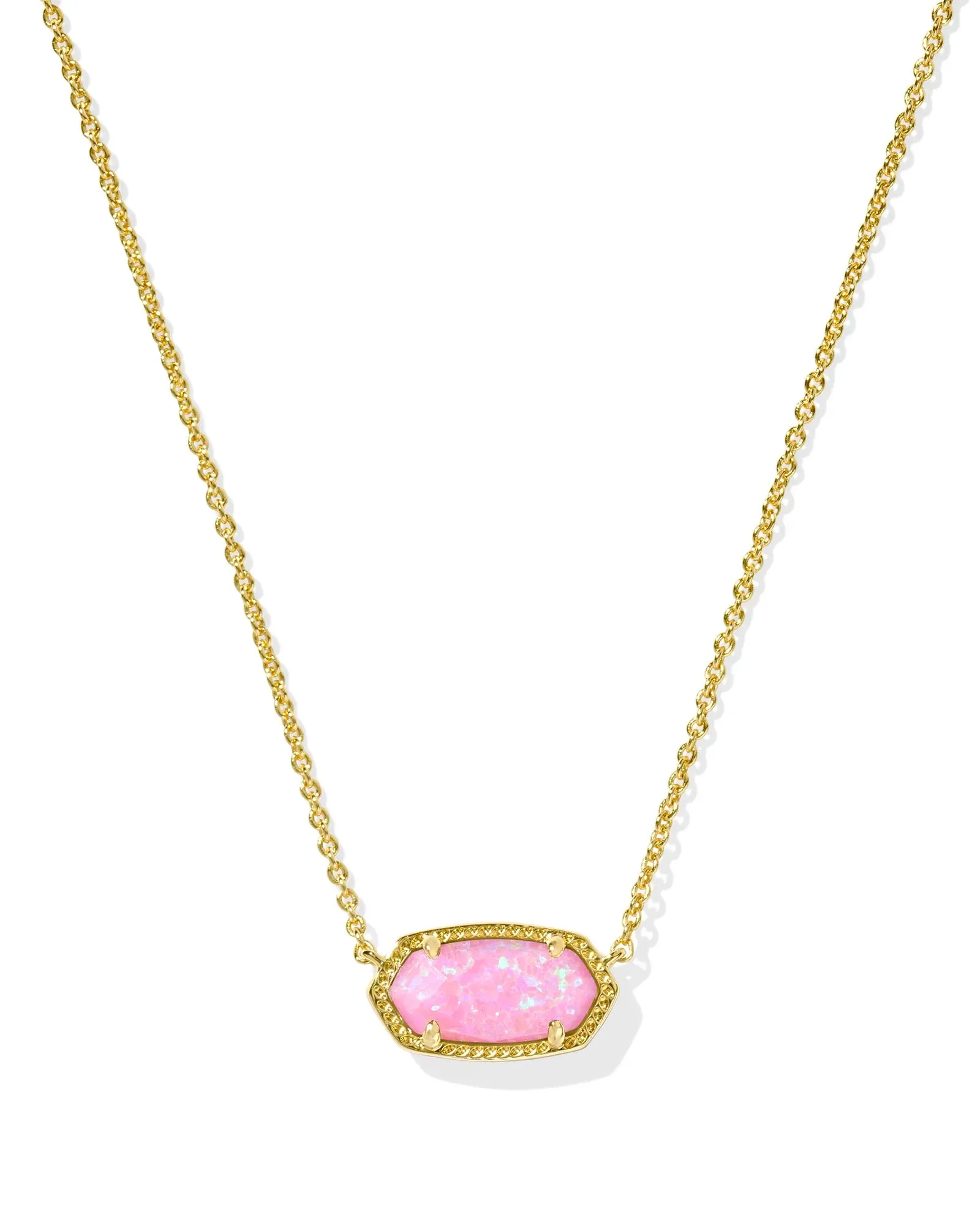 Kendra Scott Elisa Short Pendant Necklace Gold Carnation Kyocera Opal