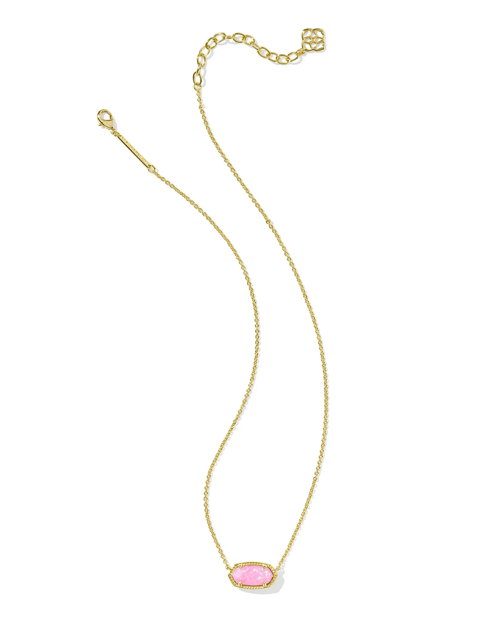 Kendra Scott Elisa Short Pendant Necklace Gold Carnation Kyocera Opal