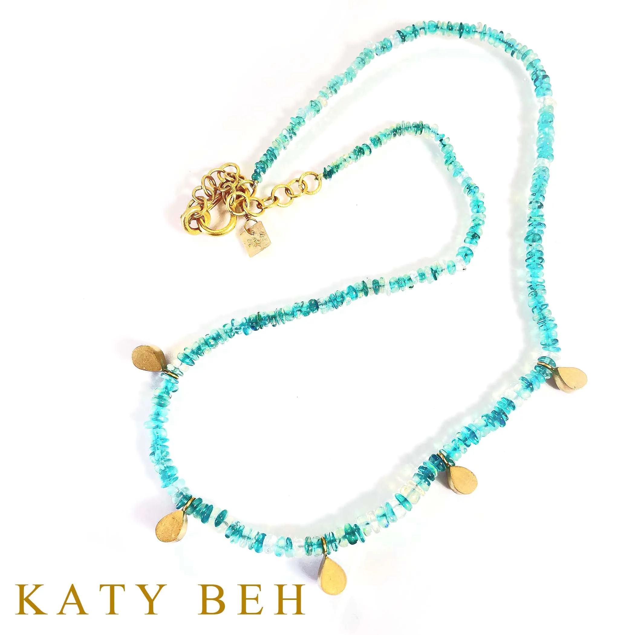 Melody Blue Opal and Pink Sapphire Necklace