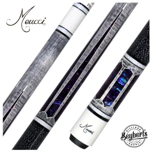 Meucci 2020 Gray - Purple Pearl - Black/White Wrap Pool Cue with Pro Shaft - 2020GYPUBKWHP