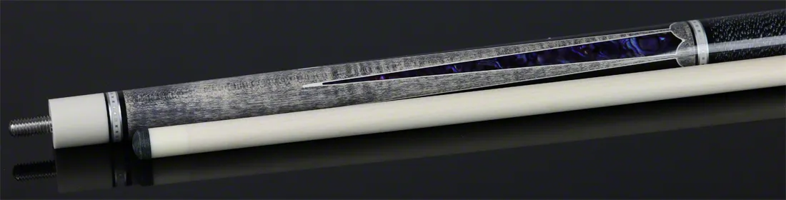 Meucci 2020 Gray - Purple Pearl - Black/White Wrap Pool Cue with Pro Shaft - 2020GYPUBKWHP
