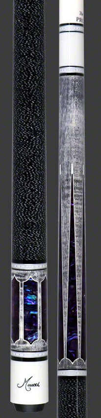 Meucci 2020 Gray - Purple Pearl - Black/White Wrap Pool Cue with Pro Shaft - 2020GYPUBKWHP