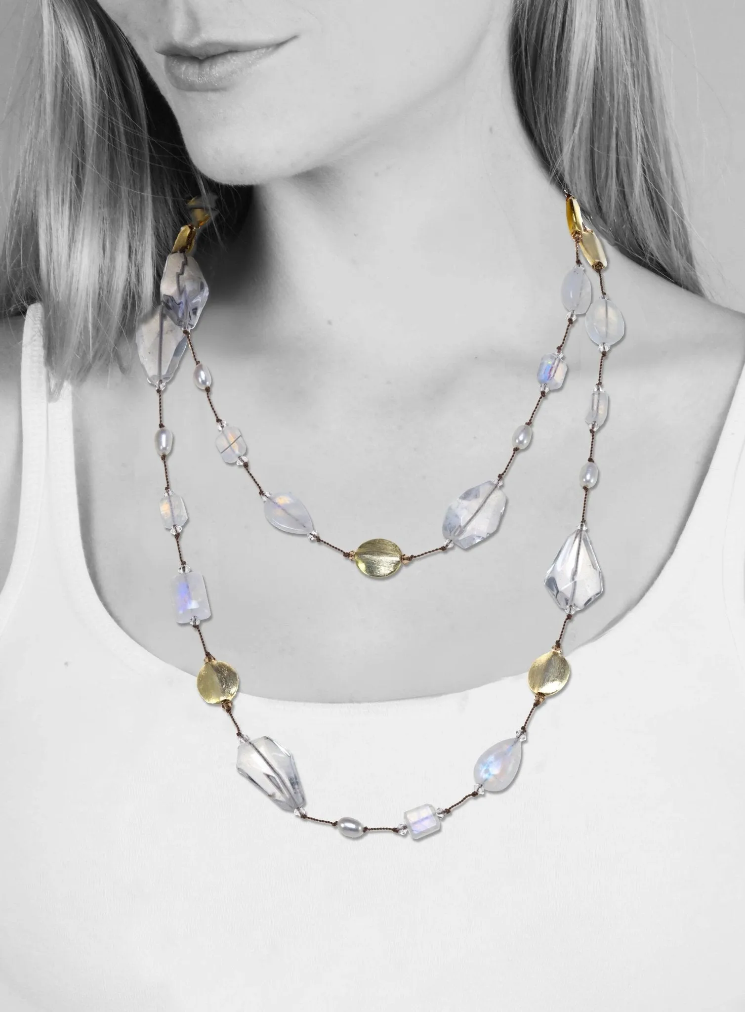 MOONSTONE, QUARTZ, PEARL, LN-1747