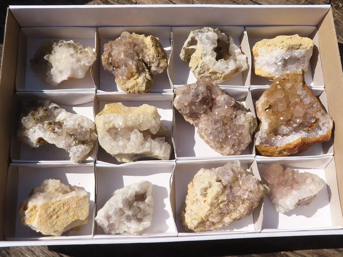 Natural Limonite Quartz Clusters With Goethite Inclusions x 12 From Solwezi, Zambia