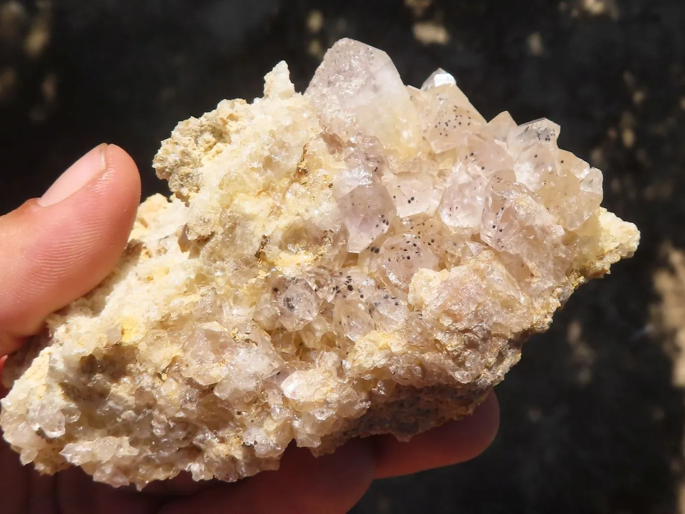 Natural Limonite Quartz Clusters With Goethite Inclusions x 12 From Solwezi, Zambia