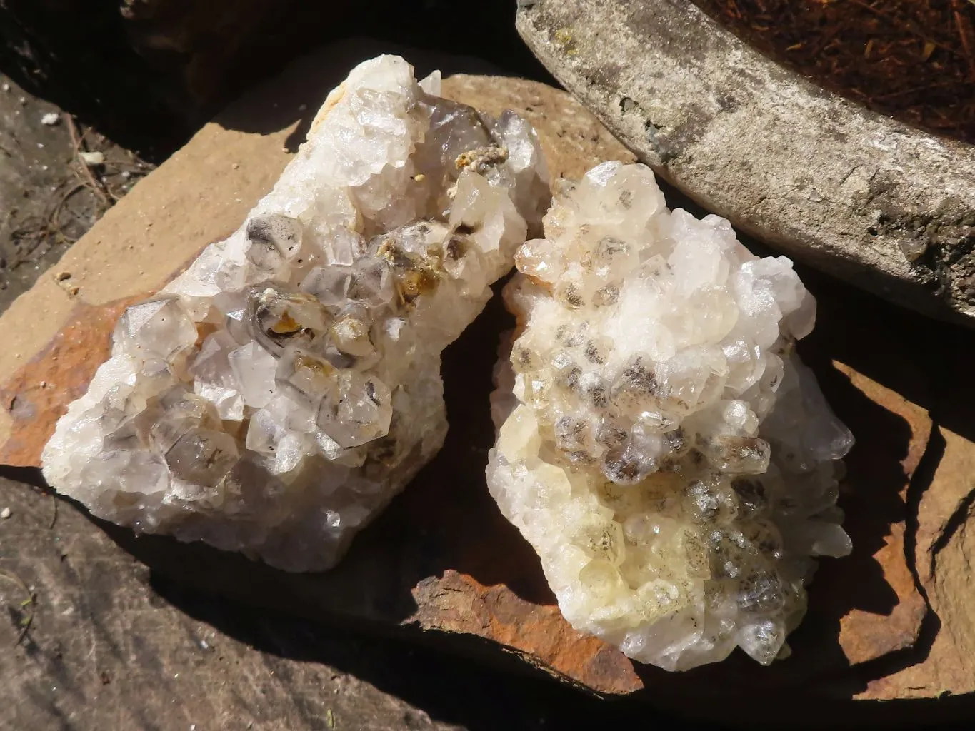 Natural Limonite Quartz Clusters With Goethite Inclusions x 12 From Solwezi, Zambia