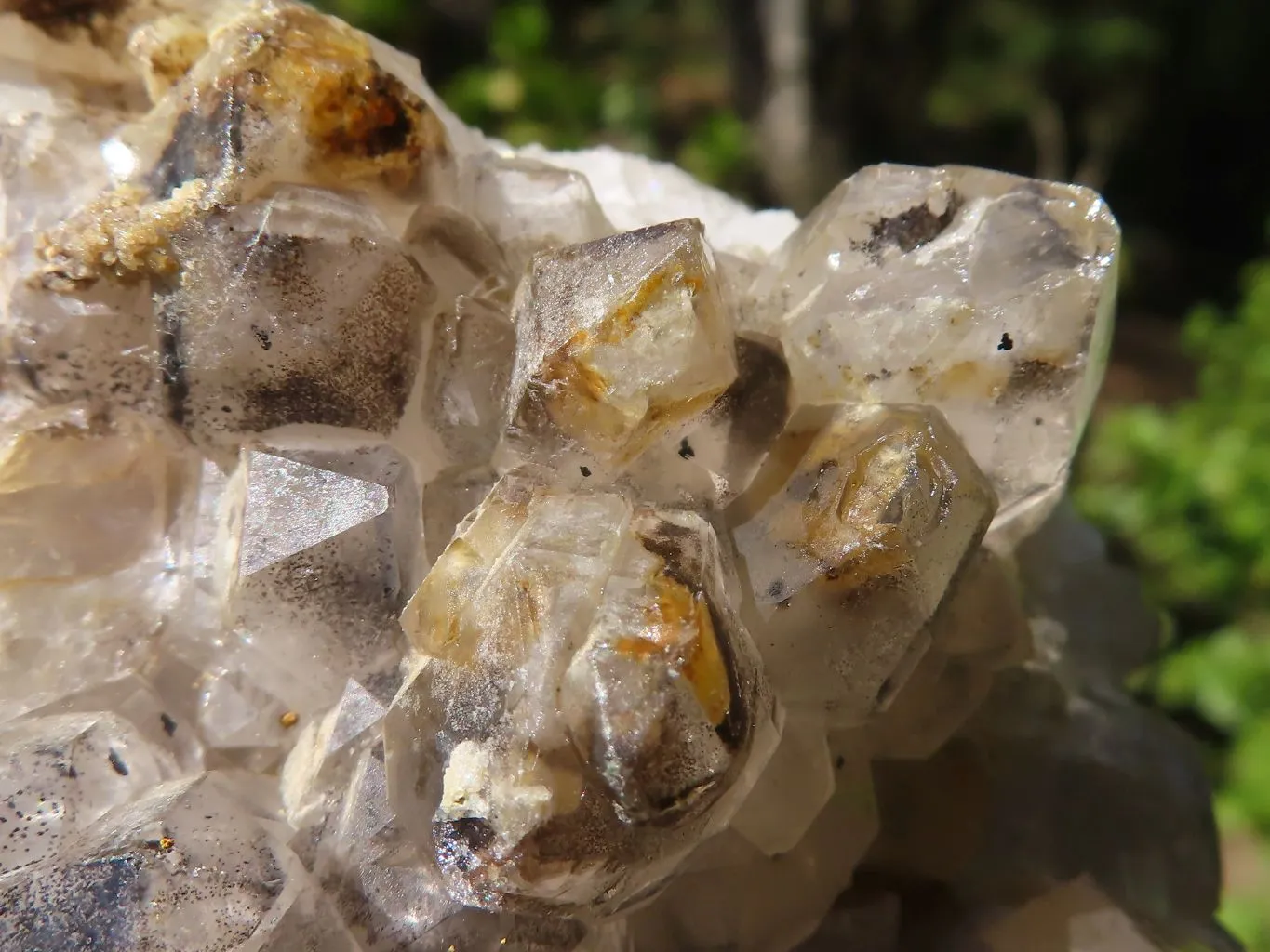 Natural Limonite Quartz Clusters With Goethite Inclusions x 12 From Solwezi, Zambia