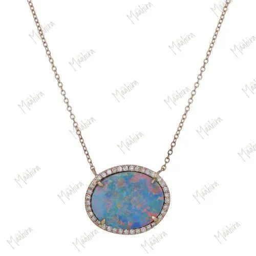 Oval Opal Necklace