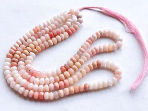 Peruvian pink opal Smooth Rondelle Shape beads