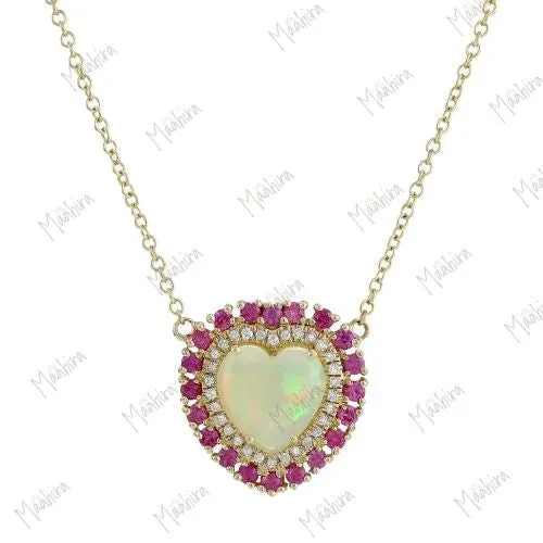 Pink Sapphire Heart Necklace