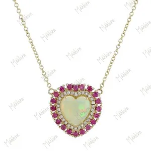 Pink Sapphire Heart Necklace