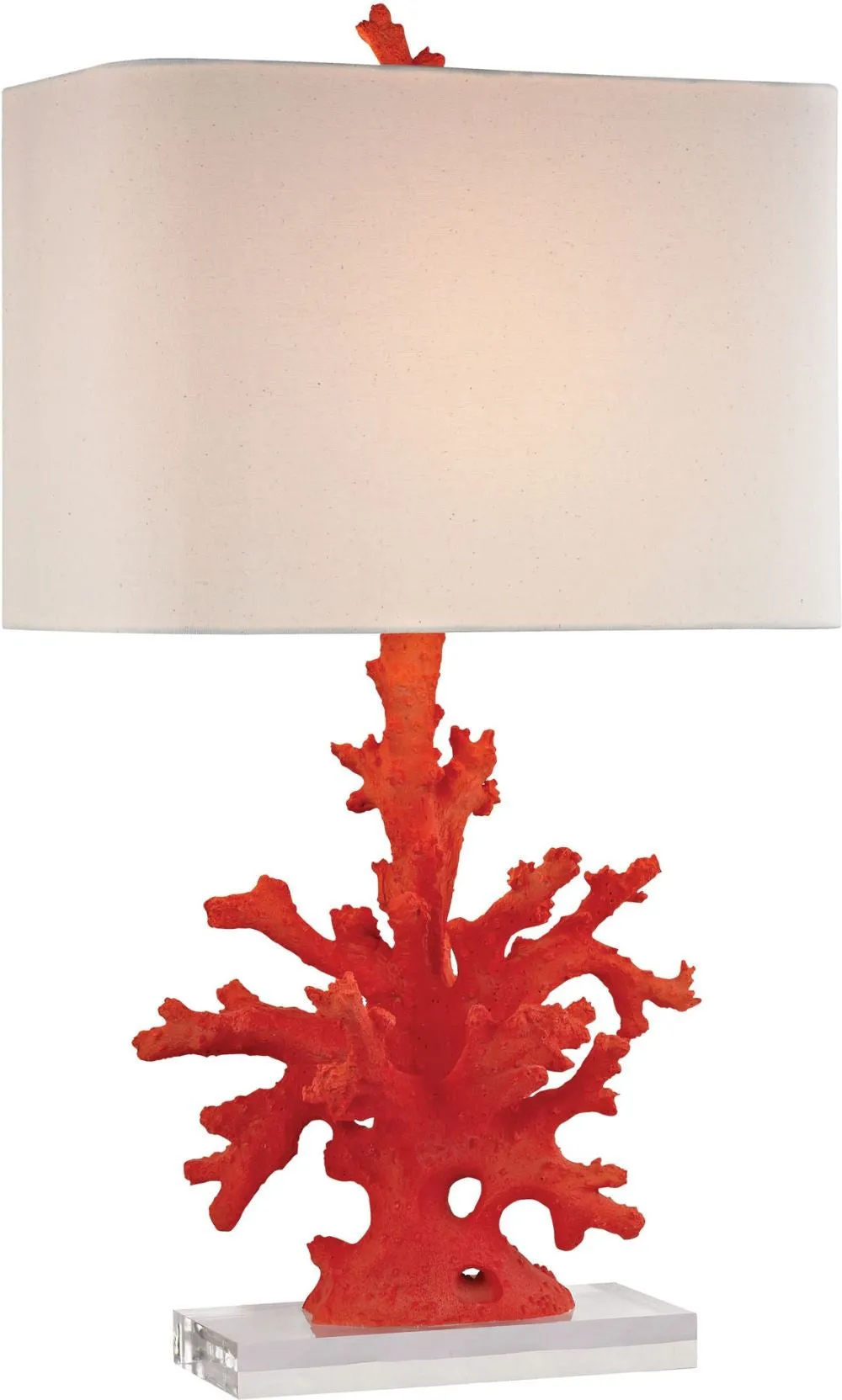 Red Coral Table Lamp In Red