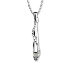 Silver Opal Drop Necklace