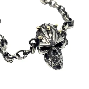 Skull Silver Chain And 18k Gold