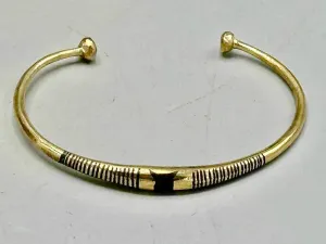 Tuareg Single Star Multiple Inlay Brass Bracelet