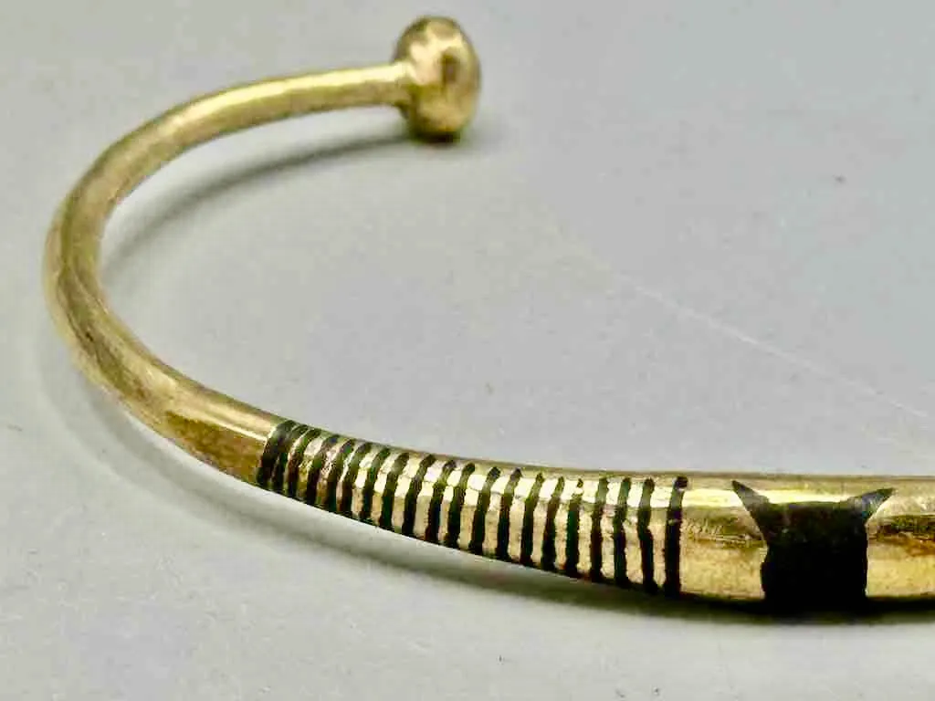 Tuareg Single Star Multiple Inlay Brass Bracelet