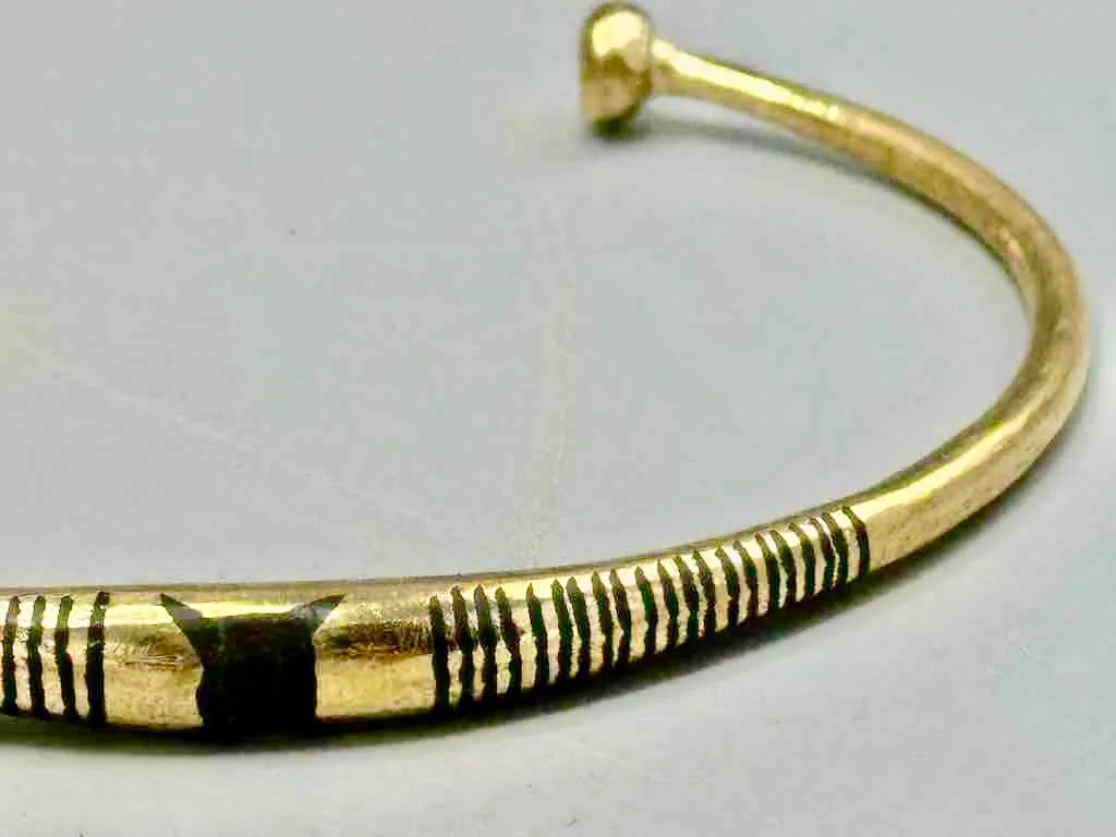 Tuareg Single Star Multiple Inlay Brass Bracelet